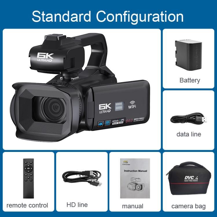 64MP 6K 18X Digital Zoom Ultra HD Video Camera With 4-Inch Touch Screen Camcorder, 6K 16G, 6K 32G, 6K 64G 64MP 6K 18X Digital Zoom Ultra HD Video Camera With 4-Inch Touch Screen Camcorder, 6K 16G, 6K 32G, 6K 64G